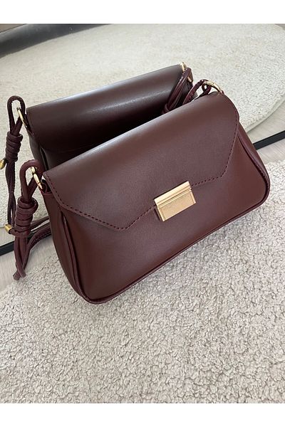 ESNEVA Baguette Bag Gold Buckle Detailed Adjustable Strap Shoulder Bag