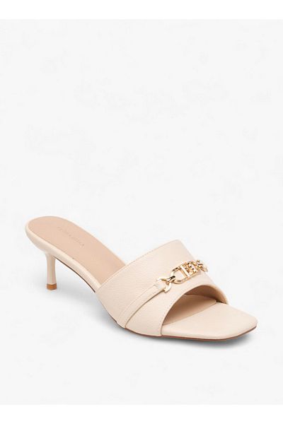 Flora Bella by Shoexpress Women Metal Accent Slip-On Sandals with Stiletto Heels
