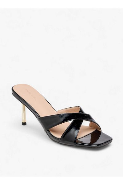 Flora Bella by Shoexpress Women Solid Slip-On Cross Strap Sandals with Stiletto Heels