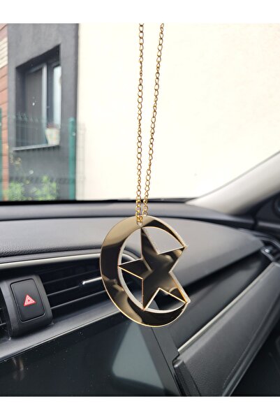 rosfloa rf Pleksi Gold Zincir Askılı Dikiz Aynası Süsü Şık Hediyelik Araç Mar...