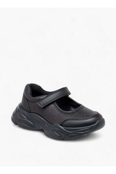 Flora Bella by Shoexpress Girls Textured Mary Jane School Shoes with Hook and Loop Closure