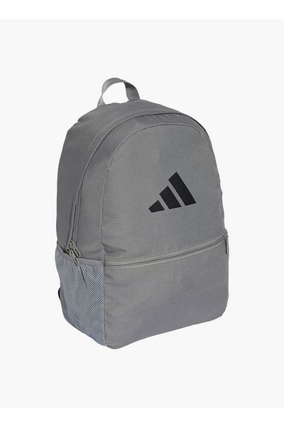adidas Logo Print School Backpack with Zip Closure and Pencil Pouch