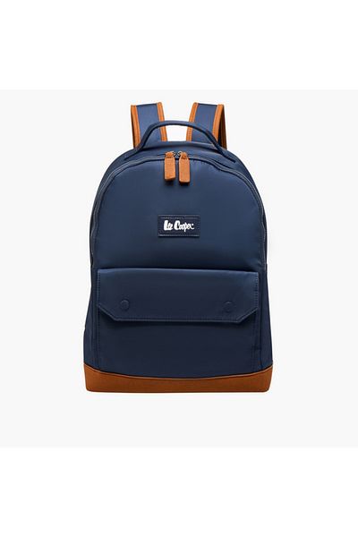 Lee Cooper Colourblock Backpack with Zip Closure and Adjustable Strap - 40x15x33 cm