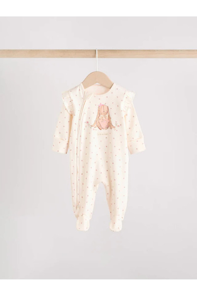 Next Baby 100% Organic Cotton Pink Rabbit/Flower Patterned Double Zipper 3-Piece Sleeping Bag Set ALYAW2294