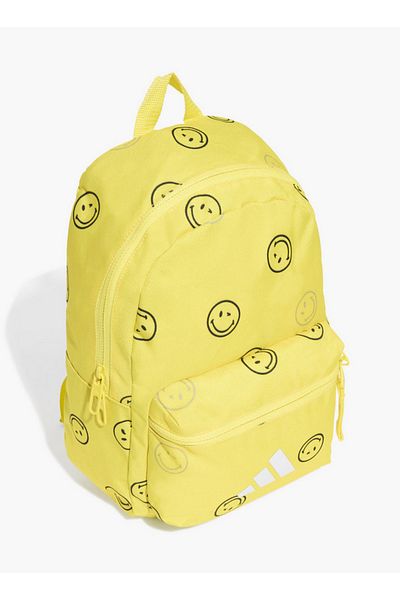 adidas Smiley Print School Backpack with Adjustable Shoulder Straps and Zip Closure