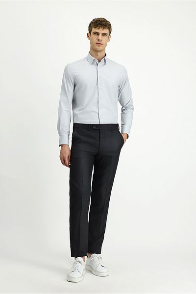 Kiğılı Long Sleeve Slim Fit Slim Fit Classic Patterned Cotton Shirt
