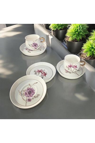 partridge store Flower Porcelain Cup Set of 6