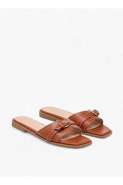 Flora Bella by Shoexpress Women Buckle Accent Slip-On Flat Sandals