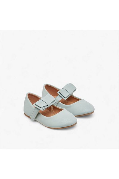 Flora Bella by Shoexpress Bow Accent Ballerina Shoes with Hook and Loop Closure