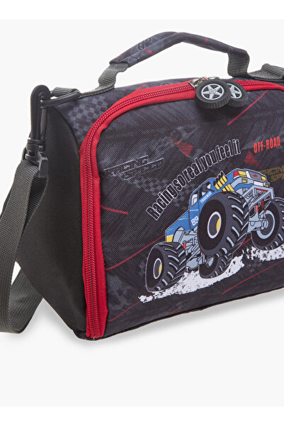LBL by Shoexpress Boys Monster Truck Graphic Print Lunch Bag with Zip Closure - W 14 x H 21 x D 15 cm