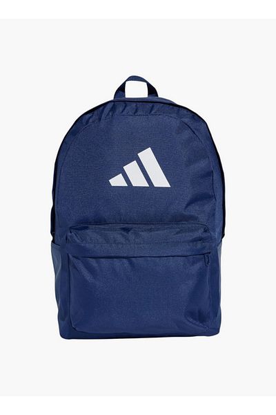 adidas Logo Print School Backpack with Adjustable Straps and Zip Closure