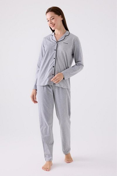 Pierre Cardin Set de pijamale din bumbac modal gri pentru femei