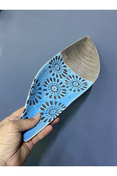 elif aksesuar Klt Ceramic Turquoise Decorative Boat Plate
