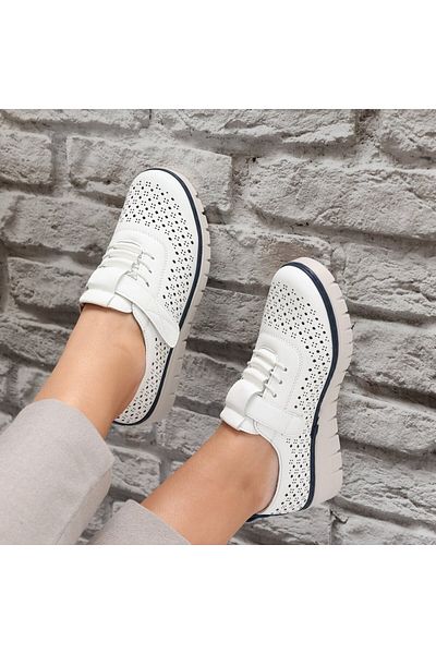 MODA STİL Women's Casual White Shoes Made of Eco-Leather Ranva, 37