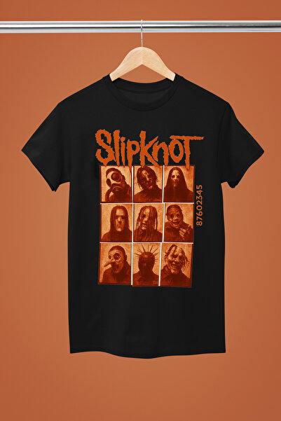 MAGORS تيشيرت روك من القطن بأكمام قصيرة وطبعة SLIPKNOT