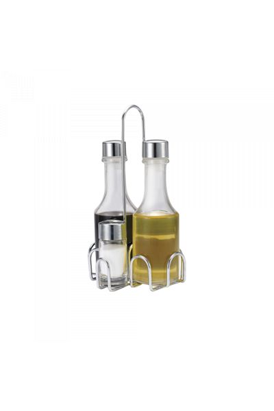 Raki Oliviera EKO LINE set of 4 pieces, 160ml bottles, chrome holder N-8049
