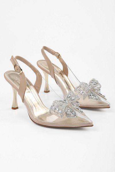 Shoeberry Women's Lumi Ten Transparent Thin Heeled Shoes