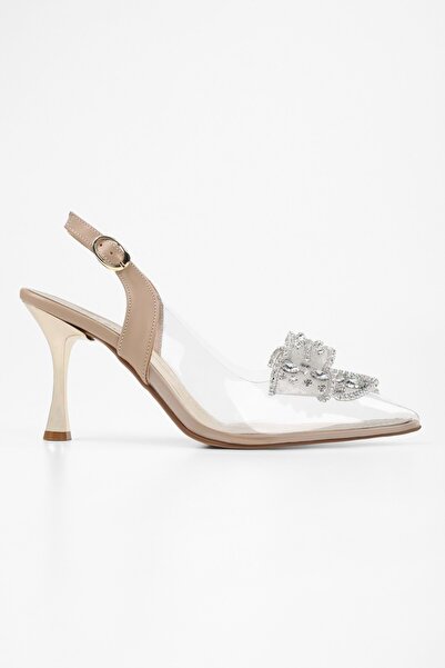 Shoeberry Women's Lumi Ten Transparent Thin Heeled Shoes