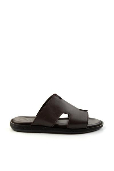 Bambi Kahve Leather Erkek Terlik E04433111143