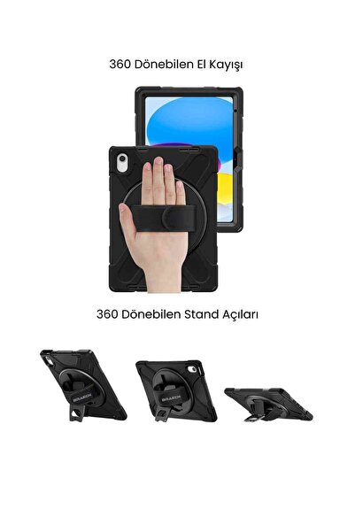 Fuchsia Galaxy Tab S10 FE Uyumlu 10.9" Tam Koruma Sağlayan Zırhlı Silikon Şok Emici Tablet Kılıfı uyumlu