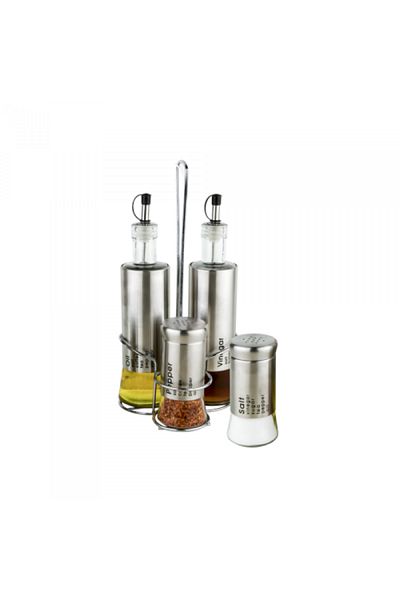Raki Oliviera TOP with stand set of 4 pieces, 320ml bottles chrome