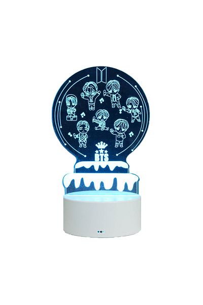 ILUMISHOP 3D LED Night Light, BTS Mini Band, 7 Colors, Ambient Light