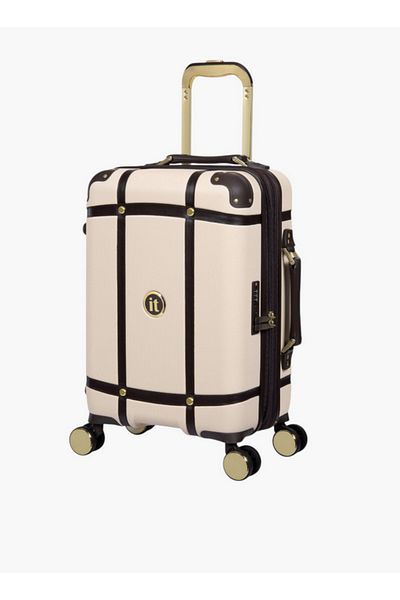 IT Men Solid Hardcase Trolley Bag with Retractable Handle and Zip Closure - 20 Inches Check-In Bag