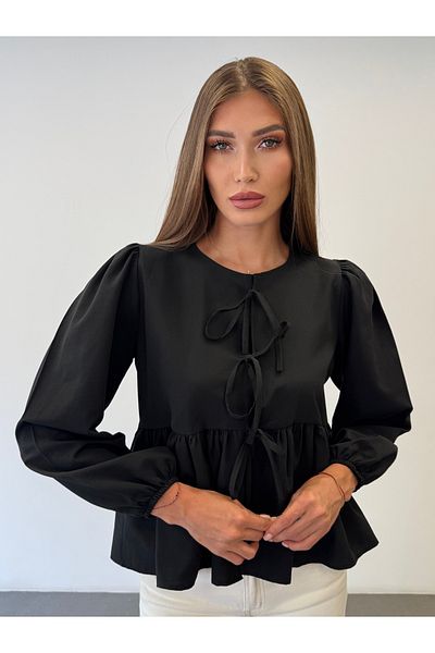 ossons Cămașă cu fundă din țesătură popelin de bumbac