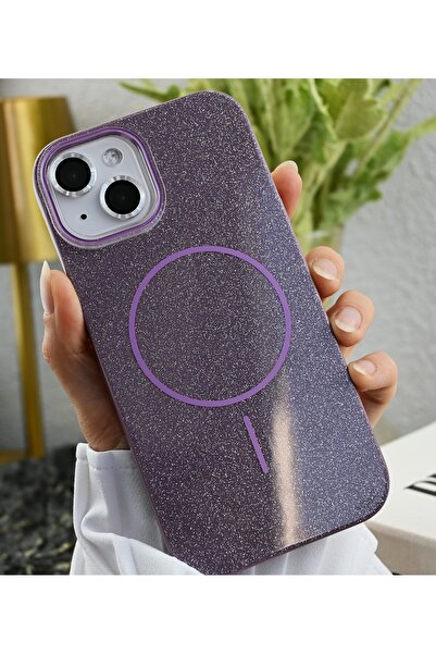 Go Aksesuar Iphone 15 - 14 -13 Uyumlu Glitter MAGSAFE Özellikli Darbe Önleyic...