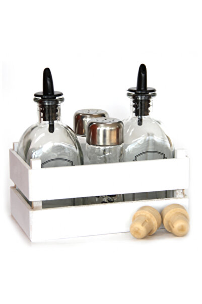 Raki Oliviera 5 piese 250/80ml cu suport ladita alb