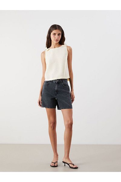 LC Waikiki Lcw Vision Crew Neck Bow Modal Blend Blouse