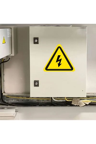 zafrakreklam High Voltage Warning Sign -Yellow and Black Triangle Self-Adhesive 15Pcs Warning Sign