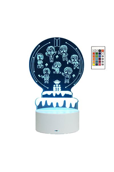 OEM 3D LED Night Light, 16 colors, BTS MINI