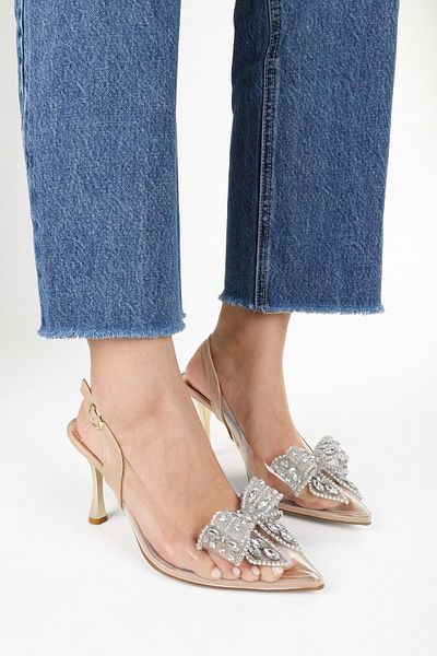 Shoeberry Women's Lumi Ten Transparent Thin Heeled Shoes