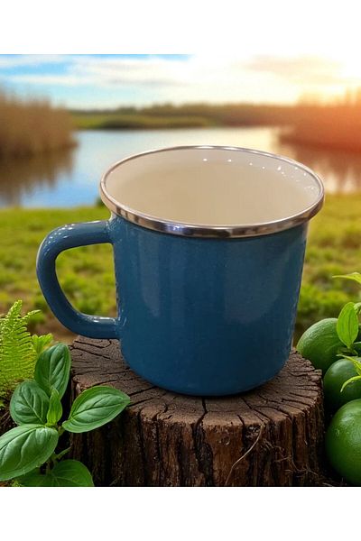 SEYFİKİRTASİYE 9 cm Enamel Tumble Cup Stainless Camping Cup