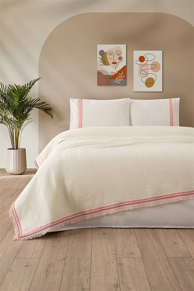 Sevim Tivoli Single Lace 3 Piece Pique Set-Melanie-Cream