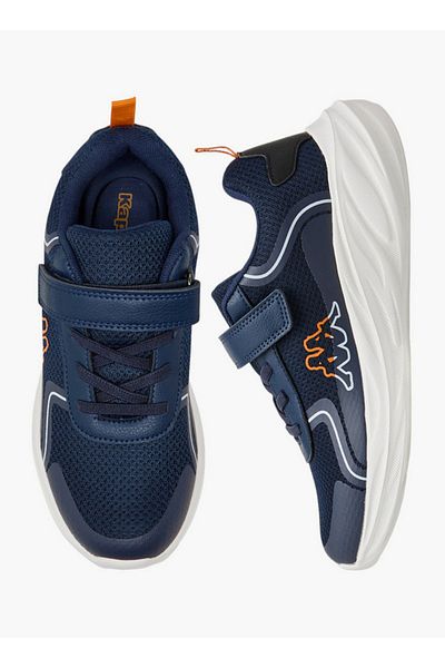 Kappa Boys' Logo Print Sports Shoes with Hook and Loop Closure