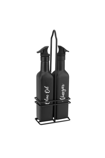Raki Oliviera 3 pieces VINTAGE BLACK, 250ml glass oil and vinegar bottles