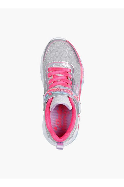 SKECHERS Girls' ETERNAL HEART LIGHTS Sports Shoes with Hook and Loop Closure - 302697L-SMLT