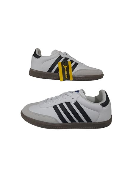 BOULDER Unisex White-Black Orthopedic Sole Walking Shoes