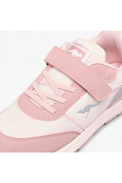 Kangaroos Girls' Logo Embossed Sports Shoes with Hook and Loop Closure