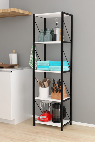 Remaks ORNA 5 RAFLI Mutfak Dolabı Mutfak Rafı Çok Amaçlı Dolap-BEYAZ