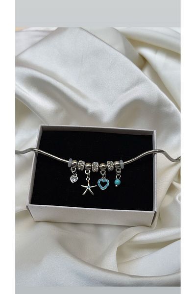 ÖNKÜTAKI Heart and Star Charm Bracelet