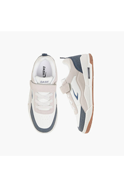 Dash Panelled Sports Shoes with Hook and Loop Closure