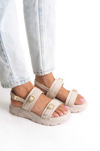 Weynes Women's Cream Hooked Daily Flat Sole Orthopedic Sandals Wsb3080