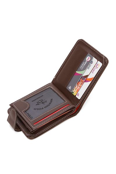 Newish Men's Brown Denim Fabric Coin and Paper Money Card Holder and Wallet New293