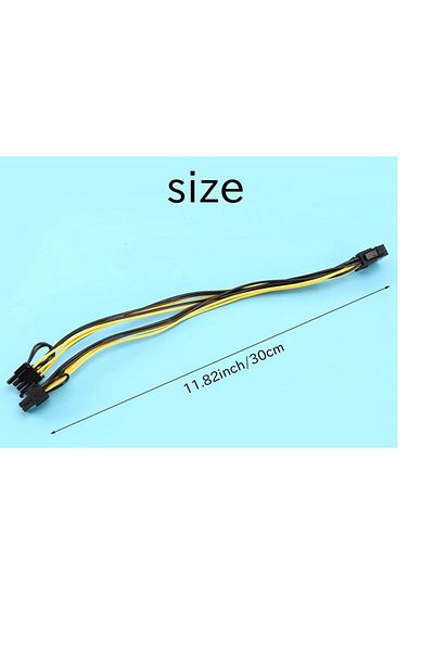 OEM Set of 6 cables with 8 PINs for graphics card power supply, L 30 cm, PVC, copper, yellow, black