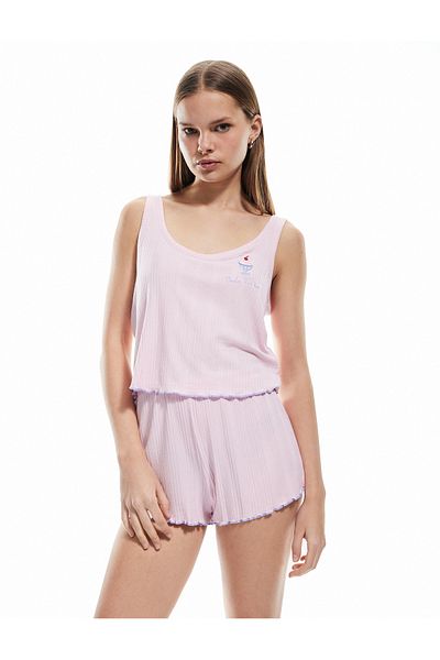 Koton New Season Modal Fabric U-Neck Sleeveless Shorts Pajamas Set