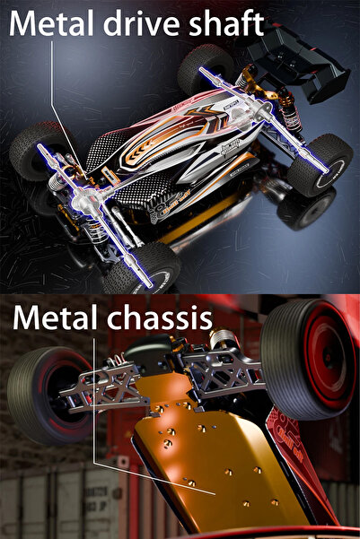 oyuncakgidiyor 1:14 70 KM Hız Yapan Metal Gövde ve Alaşım RC Araba 4x4 Fırçasız Motor Uzaktan Kumandalı Araba