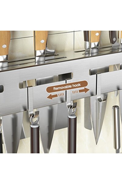 Generic 201 Stainless Steel Knife Holder Rack Wall Mounted Strength Holder Magnet Knife Magnetic Storage Hol